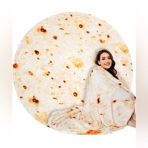 NIP Lhedon Tortilla Blanket 71" Adult Size Taco Burrito Flannel Comfy Funny Warm